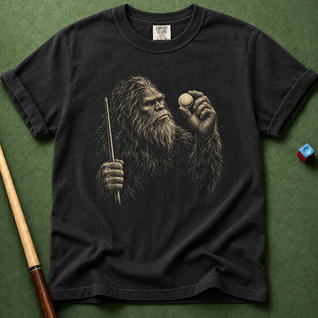 Bigfoot Studying Cue Ball T-Shirt