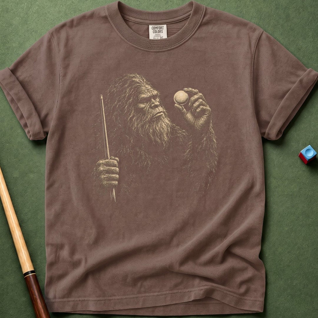 Bigfoot Studying Cue Ball T-Shirt