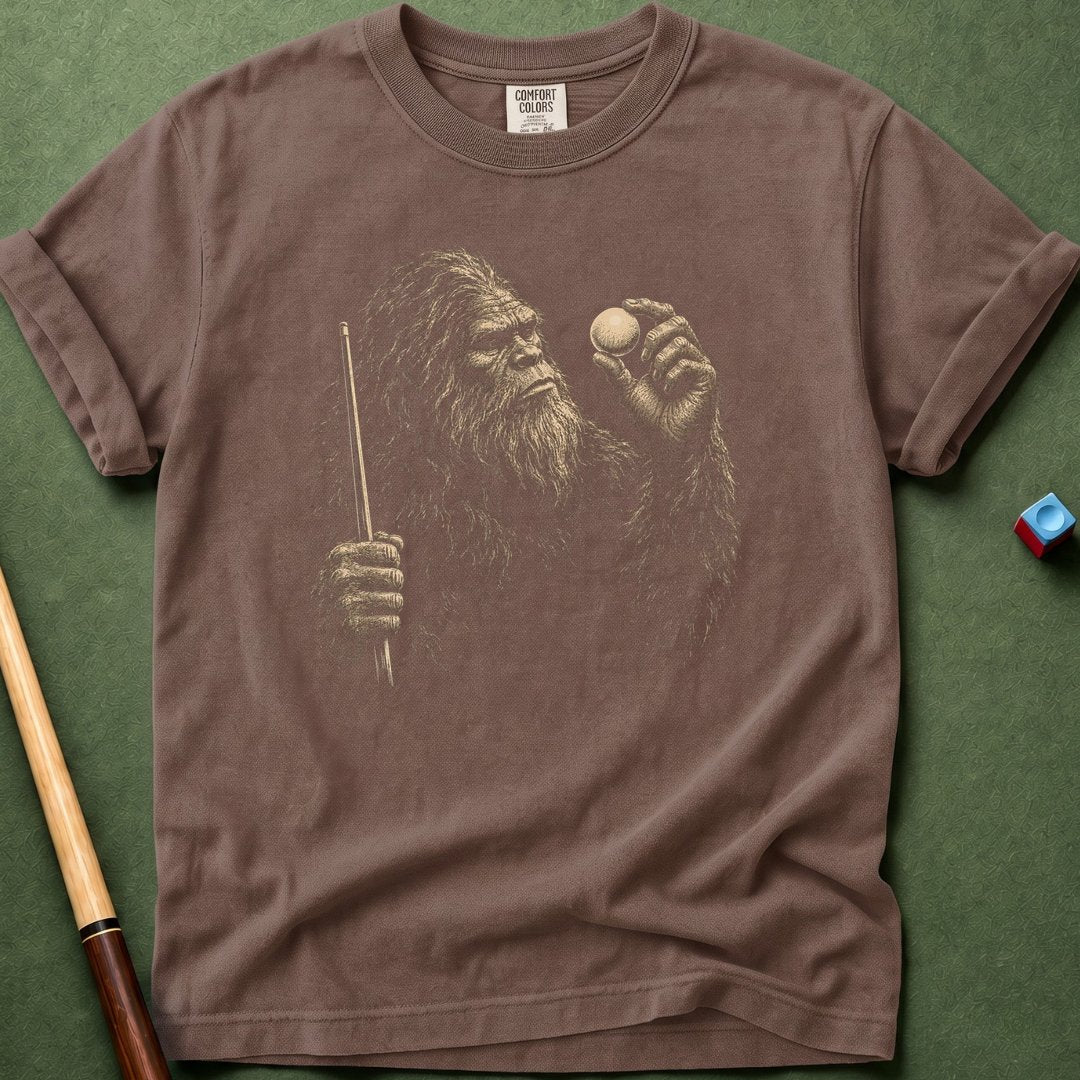 Bigfoot Studying Cue Ball T-Shirt