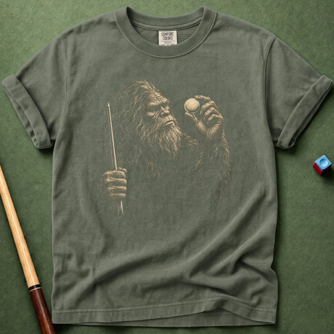 Bigfoot Studying Cue Ball T-Shirt