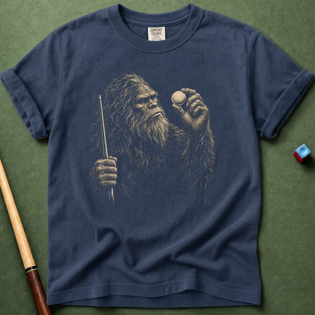 Bigfoot Studying Cue Ball T-Shirt