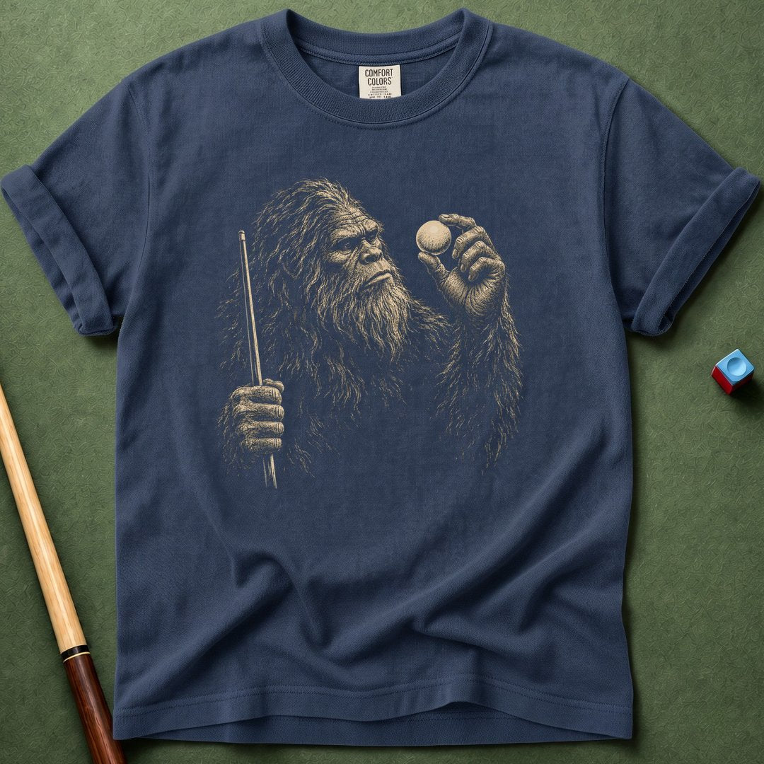 Bigfoot Studying Cue Ball T-Shirt